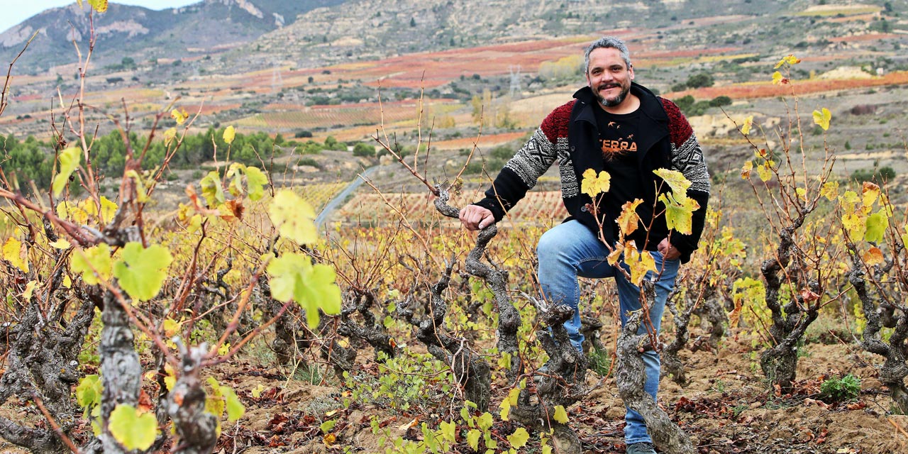 Carlos Fernández, en el rincón de uvas blancas de Bodegas Tierra